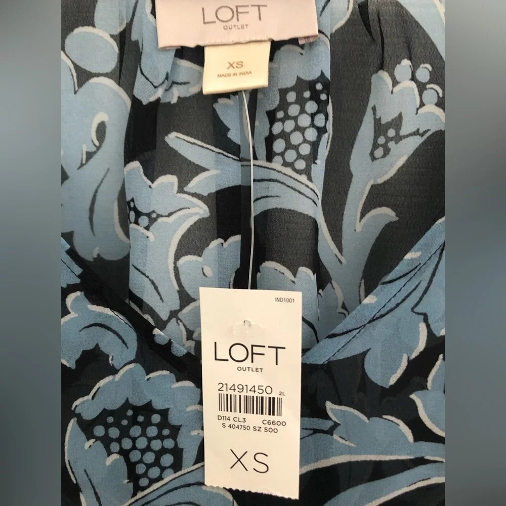NWT Ann Taylor LOFT Asymmetrical Crew neck Blouse - Picture 7 of 9
